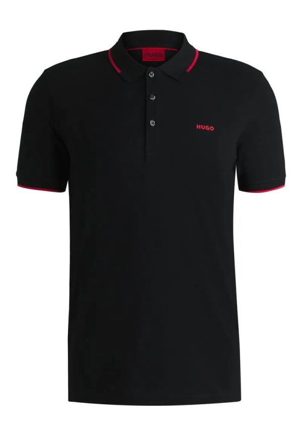 Camisa Polo Slim Fit Em Algodão Stretch Com Logo Bordado