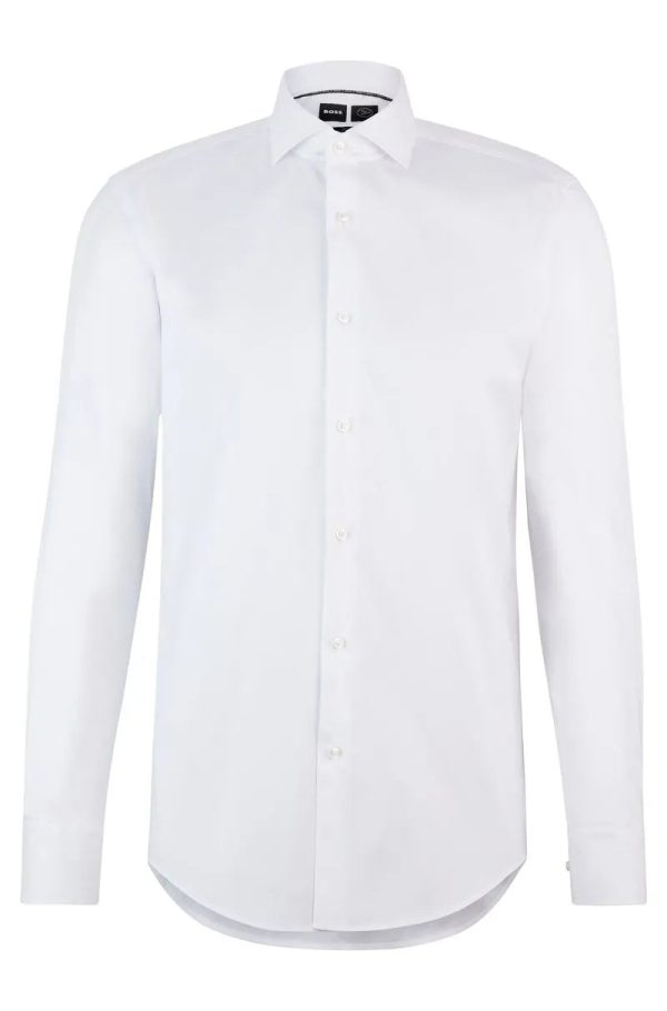 Camisa Slim Fit Em Popeline De Algodão Easy Iron - Imagem 3