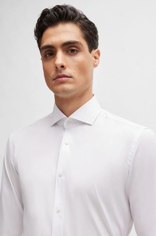 Camisa Slim Fit Em Popeline De Algodão Easy Iron - Imagem 4