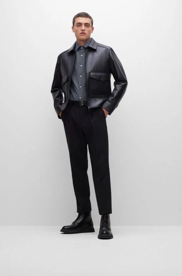 Camisa Slim Em Algodão Com Micro Padrão - Imagem 5