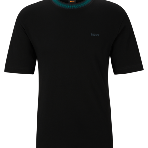Camiseta Preta Relaxed Fit Em Algodão Com Logo HD