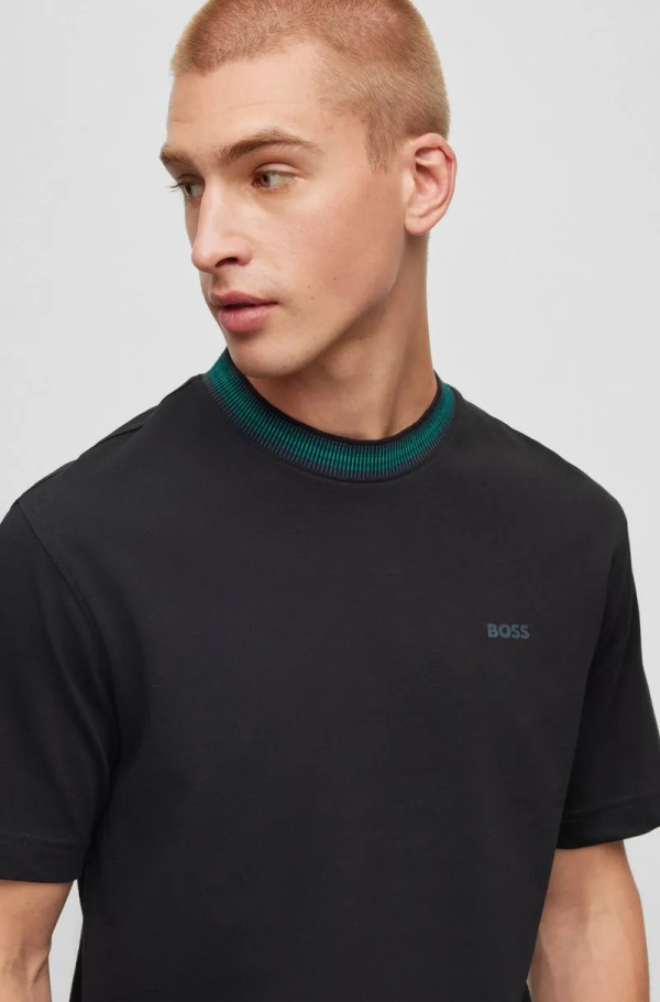 Camiseta Preta Relaxed Fit Em Algodão Com Logo HD - Imagem 3