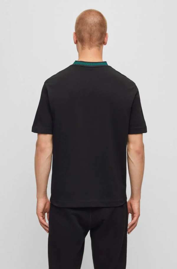 Camiseta Preta Relaxed Fit Em Algodão Com Logo HD - Imagem 5