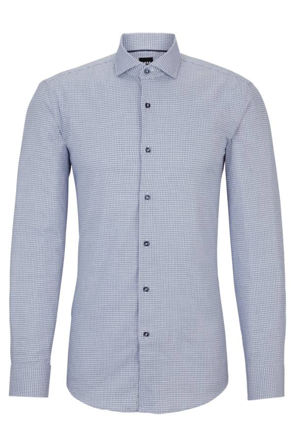 Camisa De Corte Ajustado Em Algodão Elástico Estruturado - Imagem 3