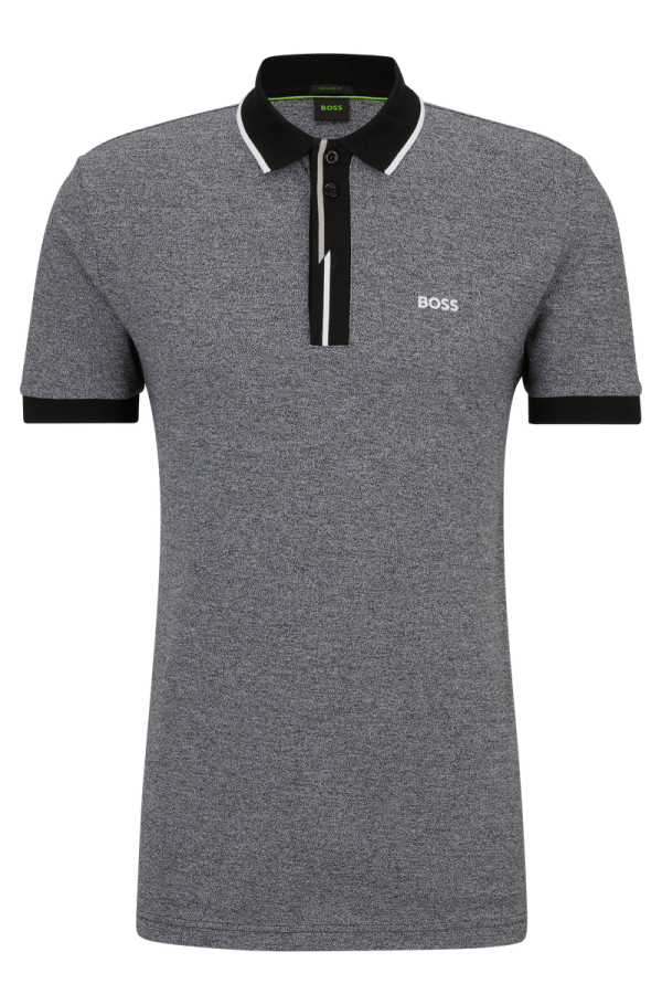 Polo Cinza Em Piqué De Algodão Com Logo Bordado