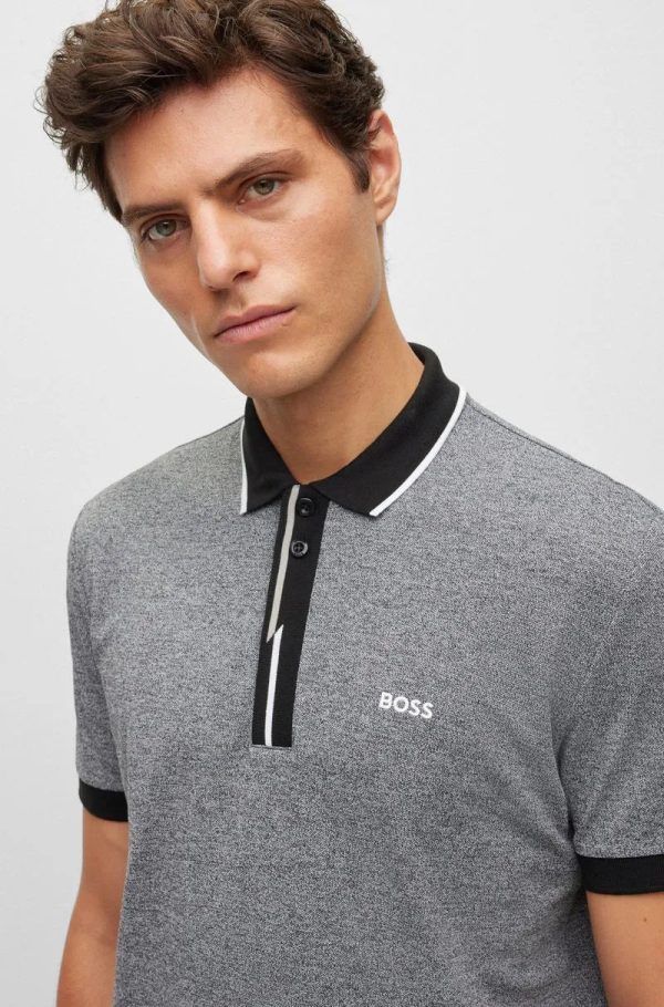 Polo Cinza Em Piqué De Algodão Com Logo Bordado - Imagem 3