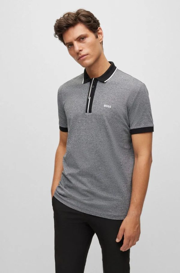 Polo Cinza Em Piqué De Algodão Com Logo Bordado - Imagem 4