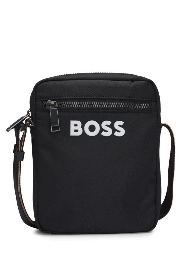 Bolsa Transversal Com Logo Contrastante E Alça Com Listra De Assinatura