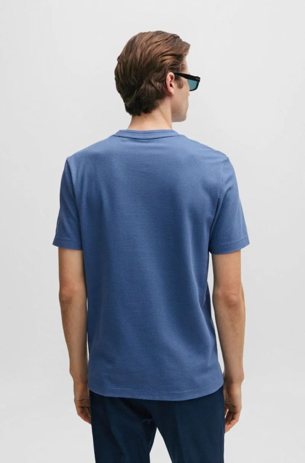 Camiseta De Mistura De Algodão Com Estrutura Jacquard Em Relevo - Imagem 5