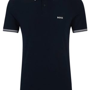 Polo Slim Em Algodão Elástico Com Marca