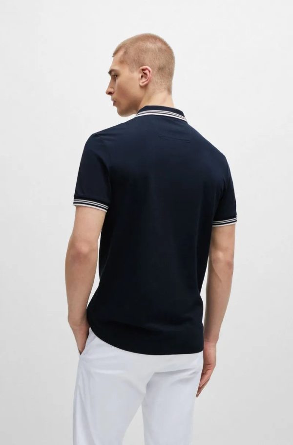 Polo Slim Em Algodão Elástico Com Marca - Imagem 5