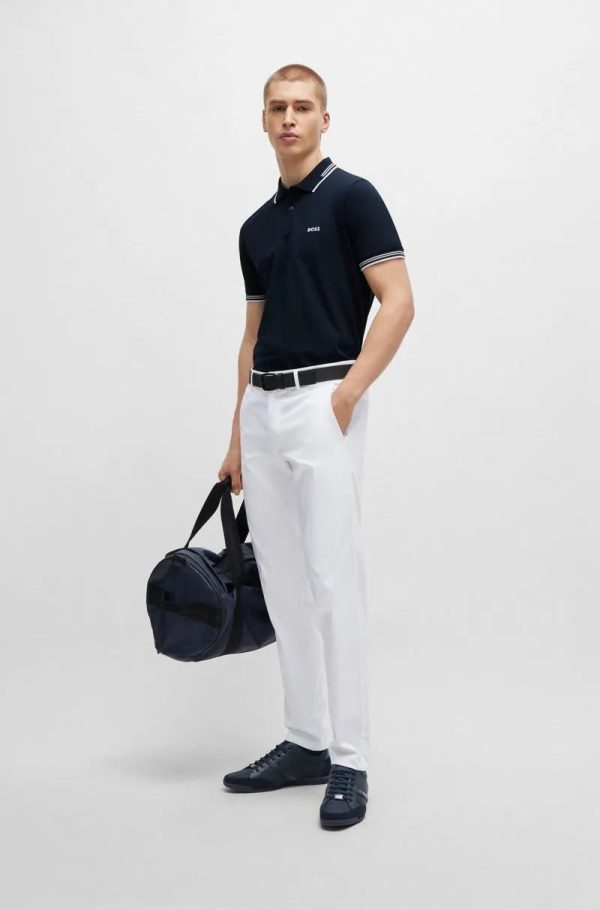 Polo Slim Em Algodão Elástico Com Marca - Imagem 2