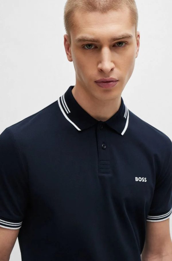 Polo Slim Em Algodão Elástico Com Marca - Imagem 3
