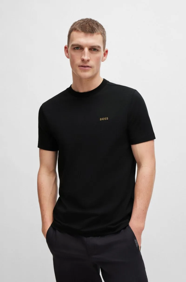 Camiseta Regular De Algodão Com Logo Contrastante - Imagem 4