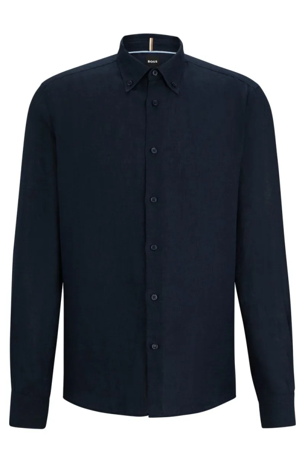 Camisa De Linho Regular Com Colarinho - Imagem 3