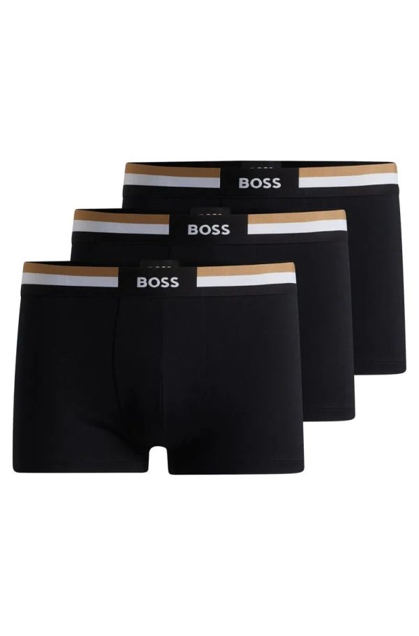 Pack Com Três Cuecas De Algodão Blend Com Cinturas De Logo