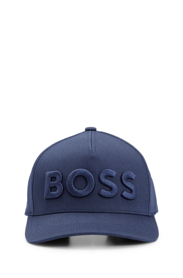 Boné De Algodão-Twill Com Logo Bordado Em 3D