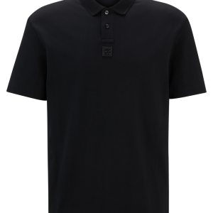 Camisa Polo De Algodão Interlock Com Logo Empilhado