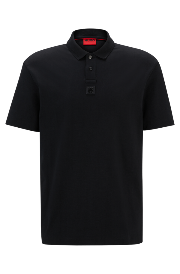 Camisa Polo De Algodão Interlock Com Logo Empilhado
