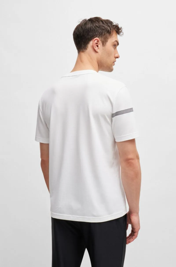 Camiseta De Algodão Misto Com Listras E Logo - Imagem 5