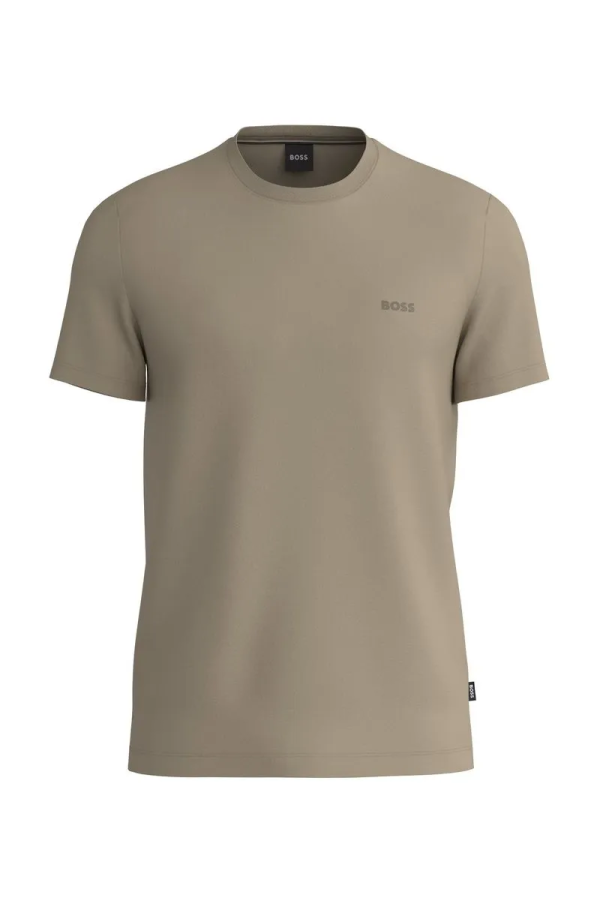 Camiseta De Jersey De Algodão Com Logo Emborrachado