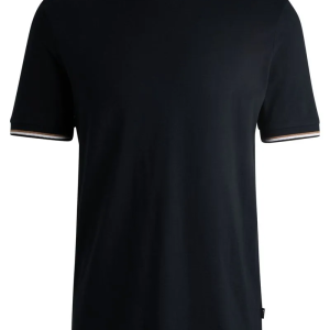 Camiseta De Algodão Com Bainhas Listradas