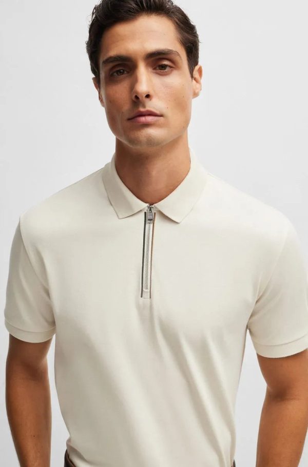 Polo Slim-Fit Em Algodão Mercerizado Com Fecho De Zíper - Imagem 3