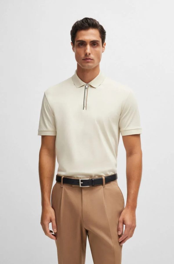 Polo Slim-Fit Em Algodão Mercerizado Com Fecho De Zíper - Imagem 4