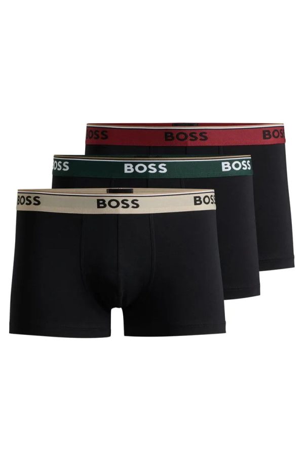 Pack De Três Boxers De Algodão Elástico Com Logo