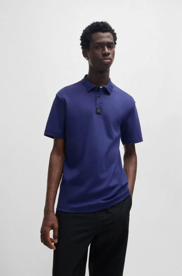 Camisa Polo De Algodão Interlock Com Logo Empilhado - Imagem 7
