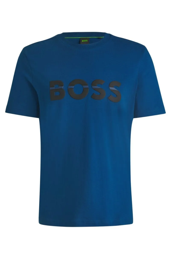 Camiseta Regular De Algodão Com Arte De Logo