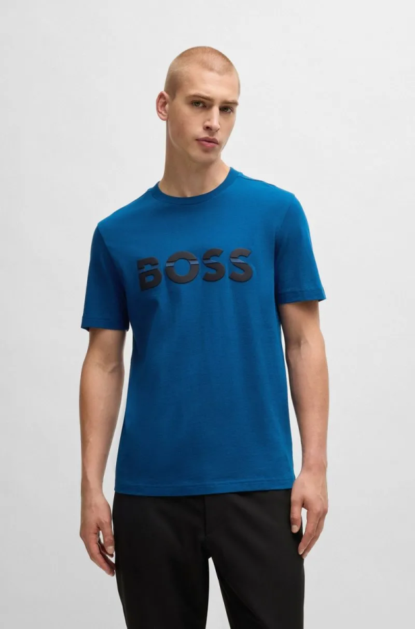 Camiseta Regular De Algodão Com Arte De Logo - Imagem 4