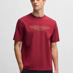 Camiseta BOSS X Aston Martin Em Algodão Elástico Com Logo