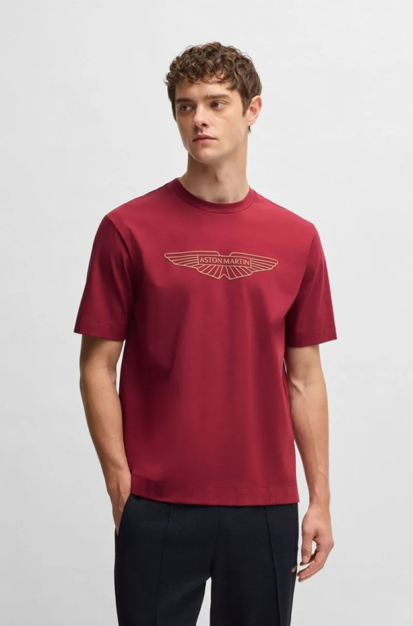 Camiseta BOSS X Aston Martin Em Algodão Elástico Com Logo