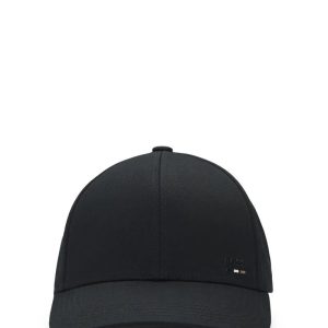 Boné De Sarja De Algodão Com Acabamento De Logo