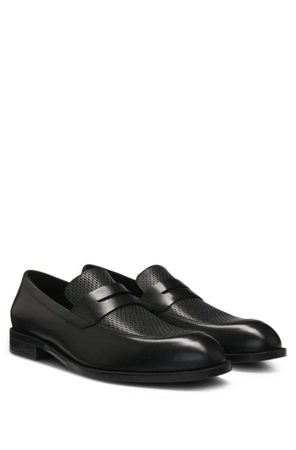 Loafers Penny Em Couro Macio E Estampado