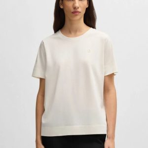Camiseta De Algodão Mercerizado Com Monograma Double B