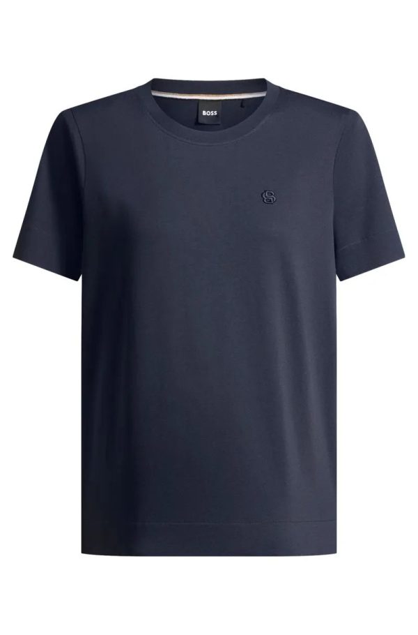 Camiseta De Algodão Mercerizado Com Monograma Double B - Imagem 3