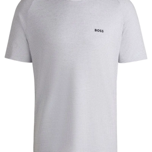 Camiseta Descontraída Em Jacquard De Algodão Com Logo