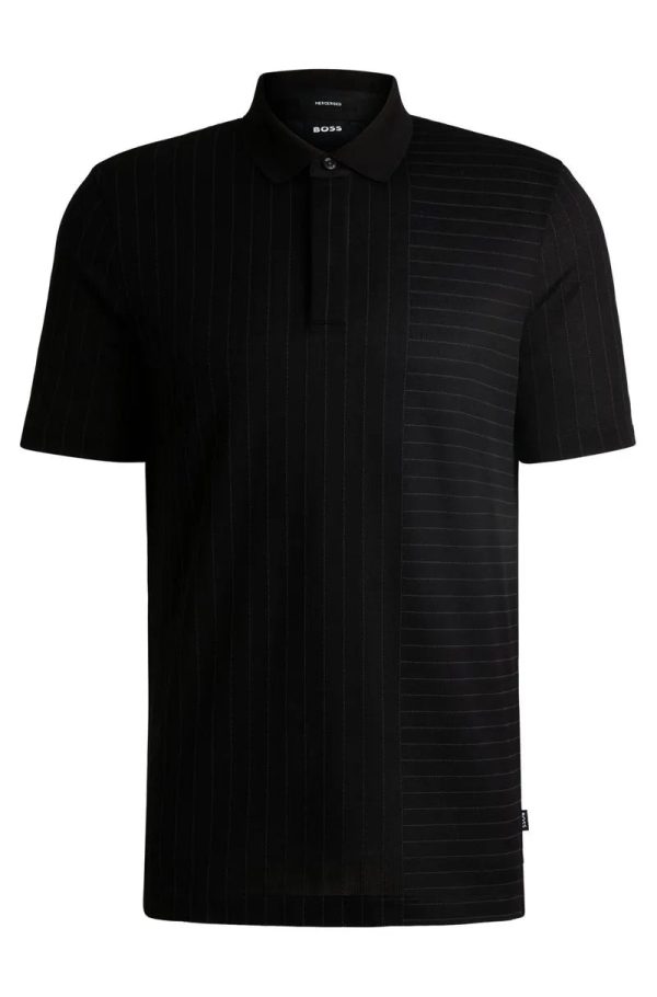 Polo De Algodão Mercerizado Com Listras Mistas