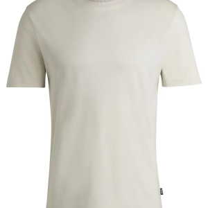 Camiseta De Ajuste Slim Em Algodão Mercerizado