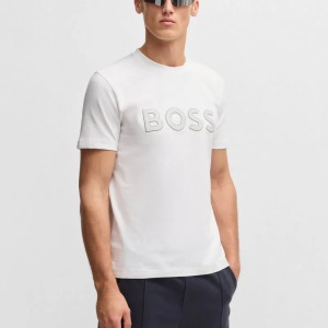 Camiseta Em Algodão Elástico Com Logo Grande