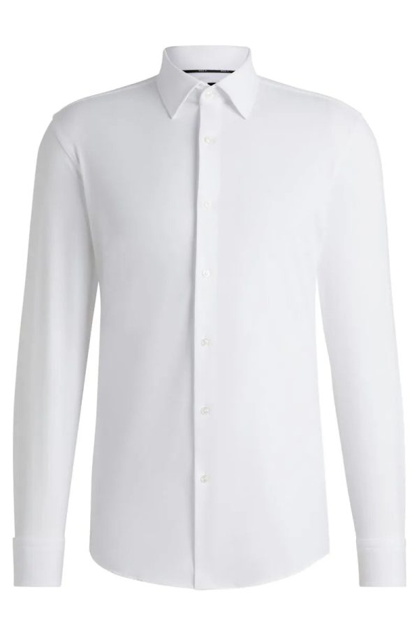 Camisa Slim Em Jersey Elástico Estruturado De Alto Desempenho - Imagem 3