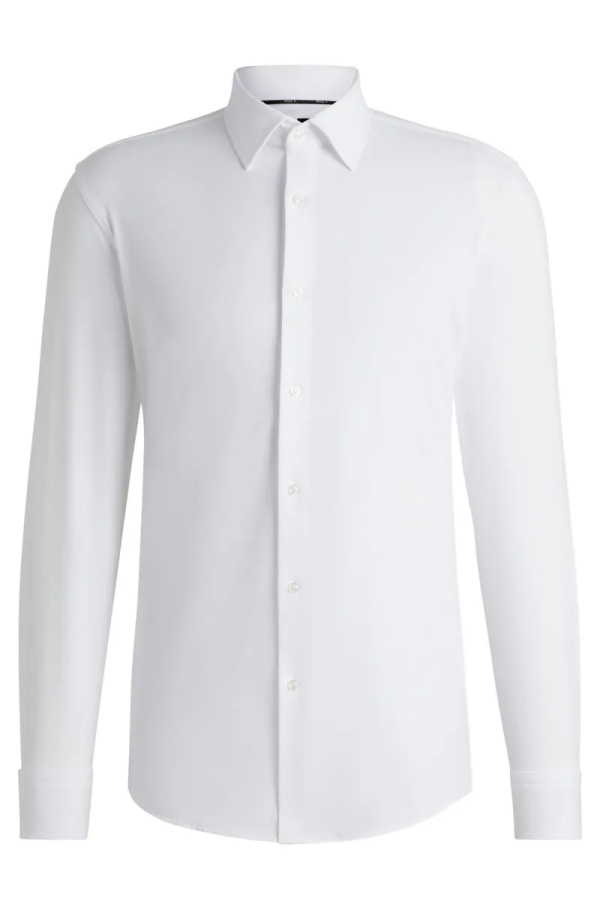 Camisa Slim Em Jersey Elástico Estruturado De Alto Desempenho - Imagem 3