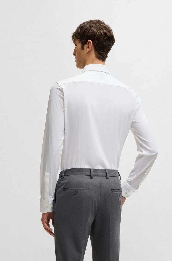 Camisa Slim Em Jersey Elástico Estruturado De Alto Desempenho - Imagem 4
