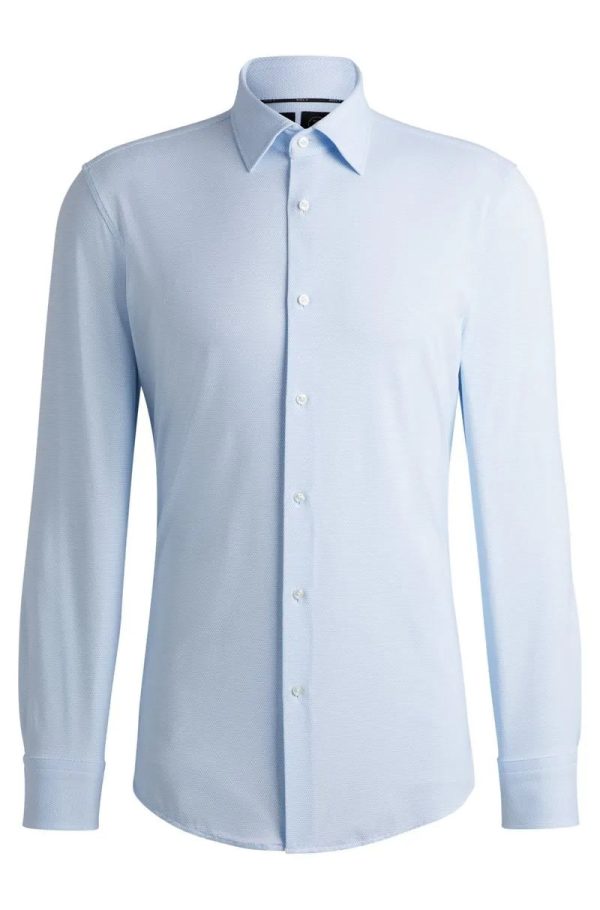 Camisa Slim Em Jersey Elástico Estruturado De Alto Desempenho - Imagem 8