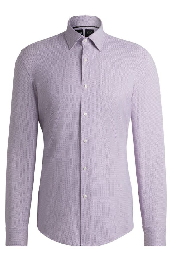 Camisa Slim Em Jersey Elástico Estruturado De Alto Desempenho - Imagem 9