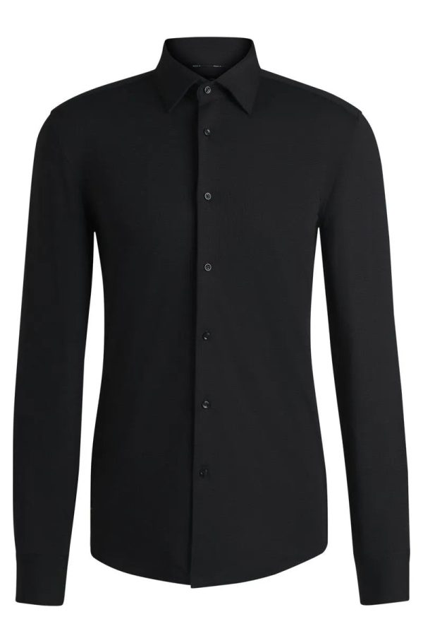 Camisa Slim Em Jersey Elástico Texturizado - Imagem 3