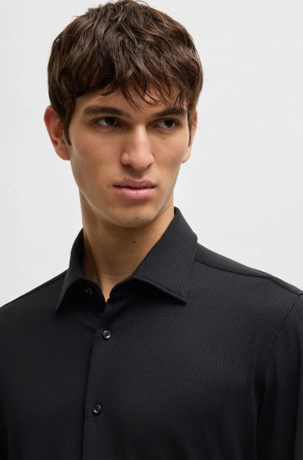 Camisa Slim Em Jersey Elástico Texturizado - Imagem 4