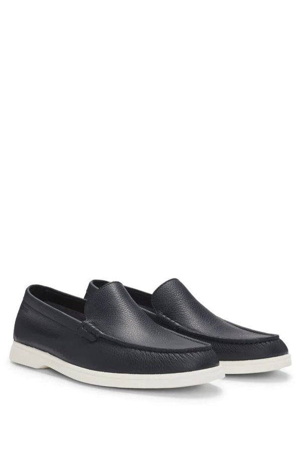 Mocassins De Couro Polido Com Logo